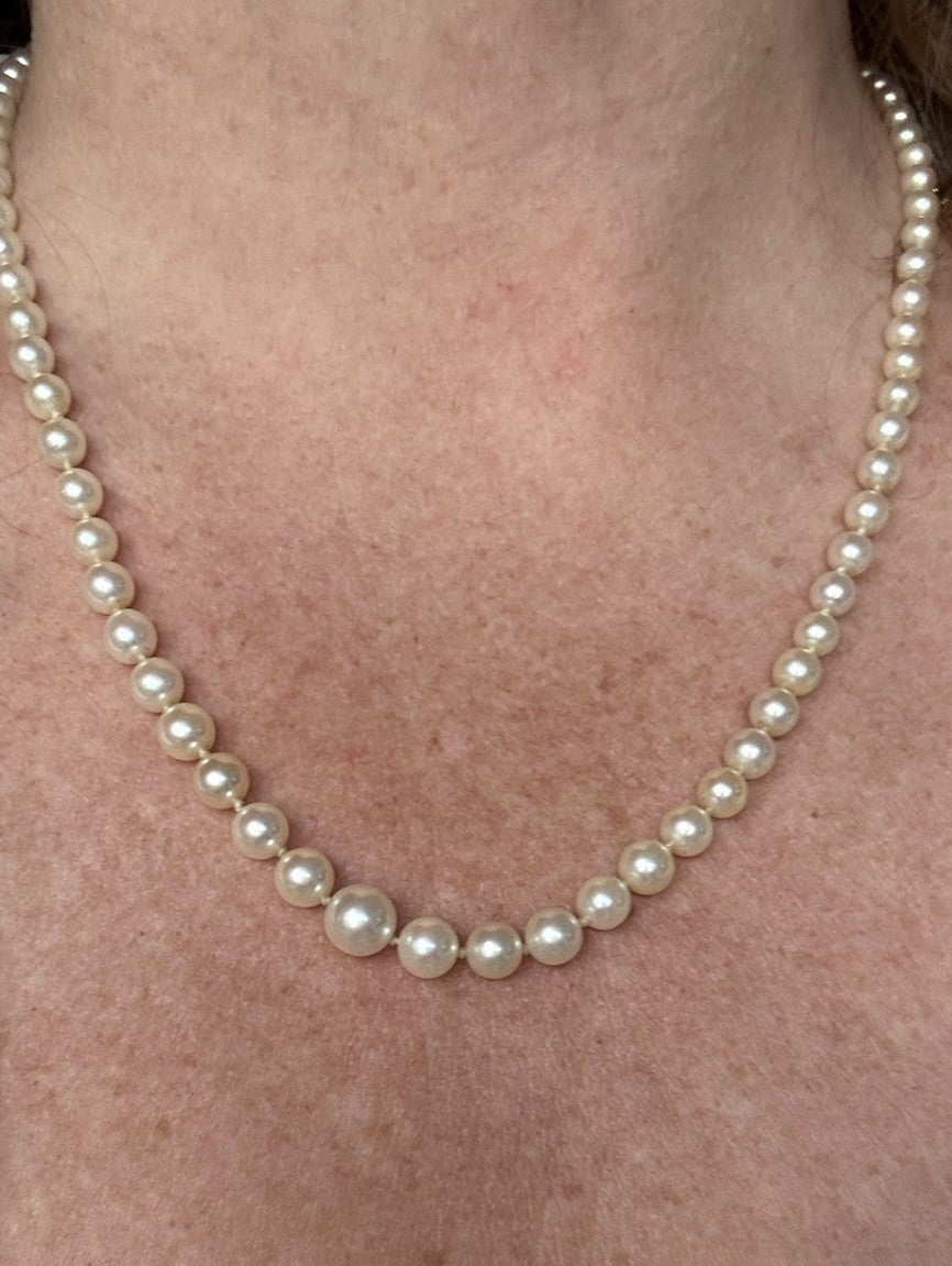 Authentic Mikimoto ArtDeco Pearl Strand Necklace Japanese Estate