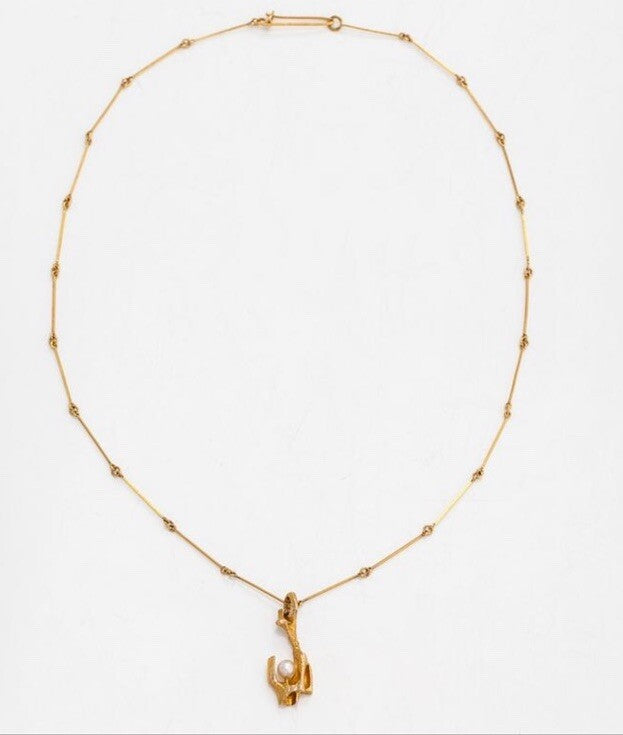 Bjorn Weckstrom, 14K gold and cultured pearl necklace