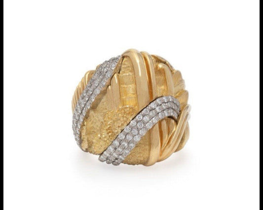 Henry Dunay 18K Gold, Platnium  Diamond Ring  size 7