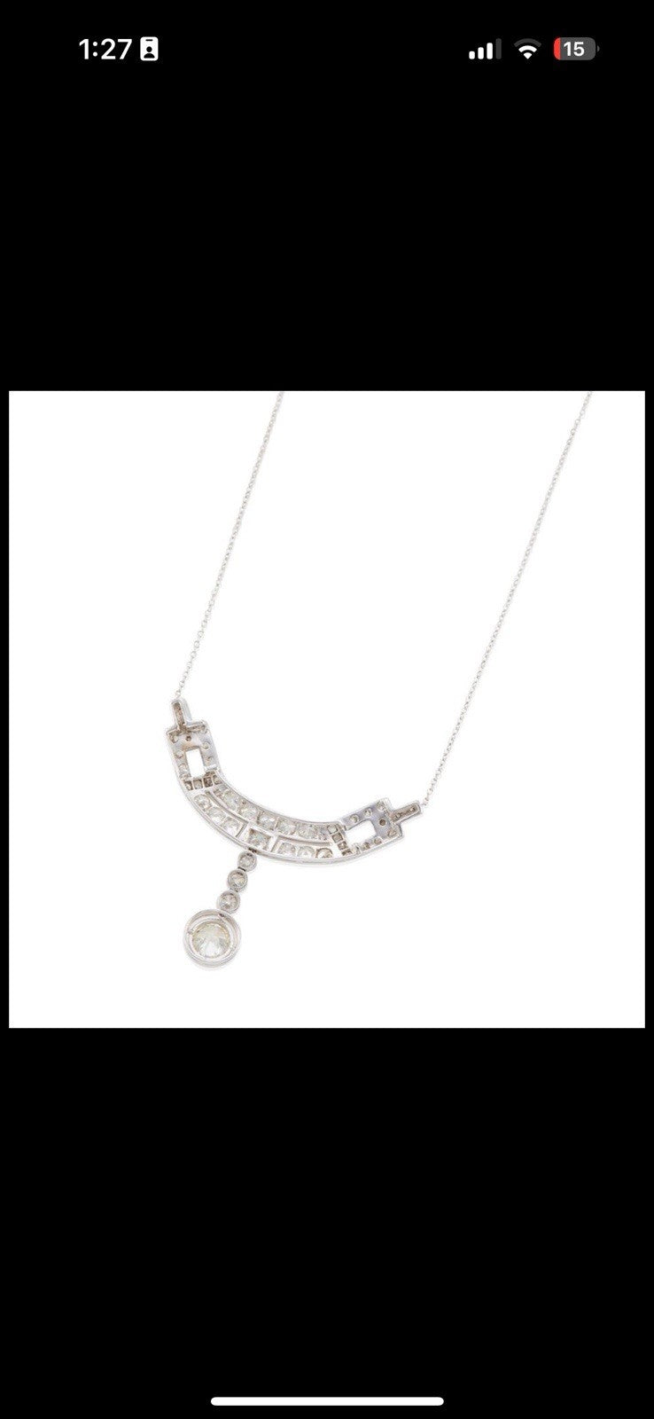 Antique Old European Cut Diamond Platnium Necklace 3.5 Cttw
