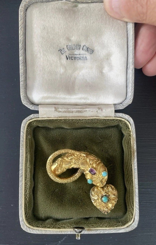 Victorian 20k Serpent Brooch