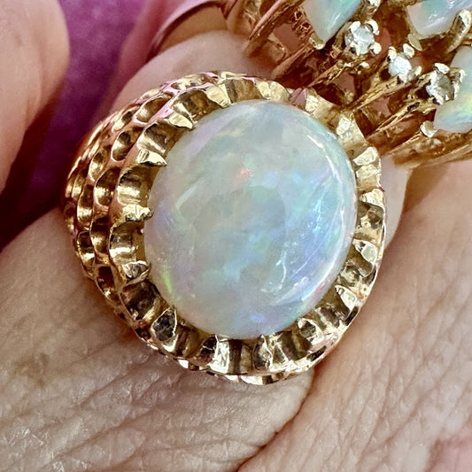 Vintage 14K 3.12 cttw Opal Cocktail Ring