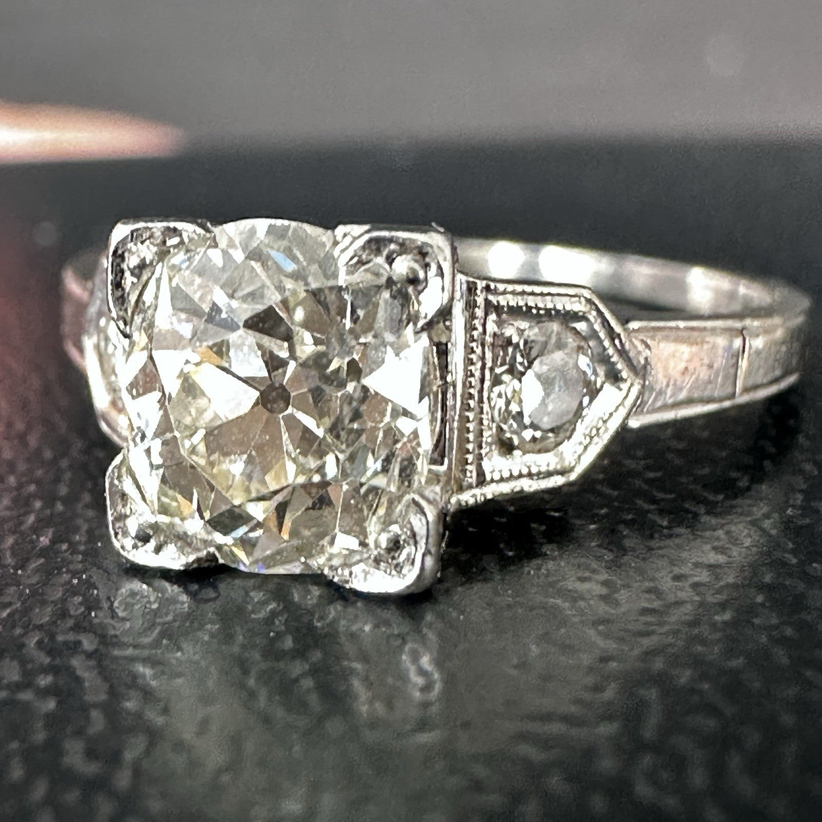 Edwardian Old European Cut Diamond  Ring 1.26 Cttw