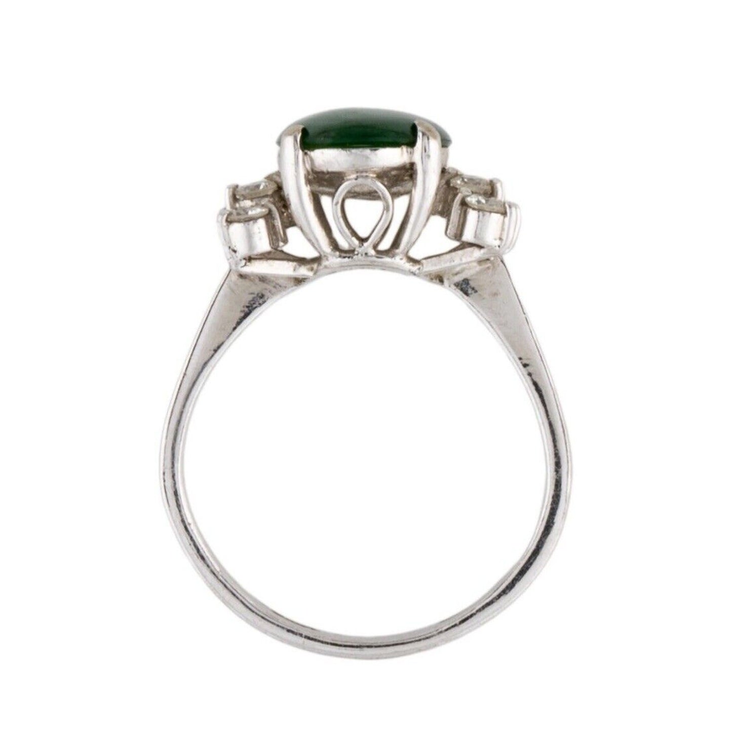 14k Jade & Diamond Ring Size 5