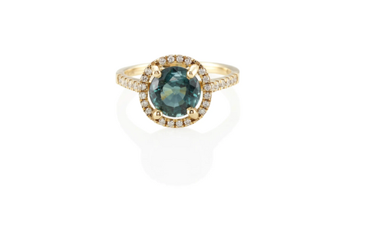 14k Gold Tourmaline And Diamond Ring
