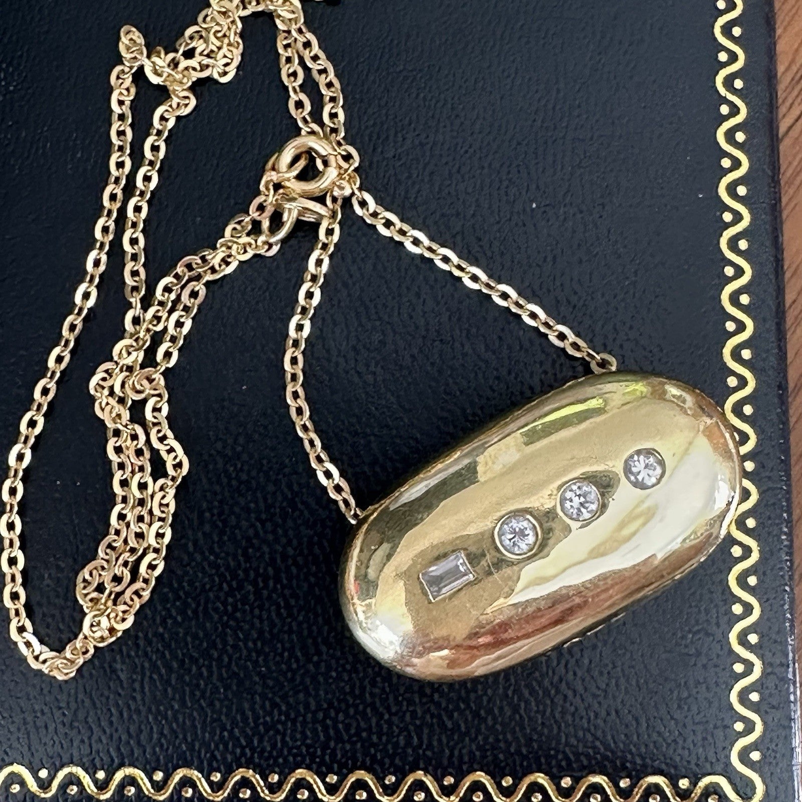 Cartier Vintage Morse Code 18k Necklace w/ Valuation Report