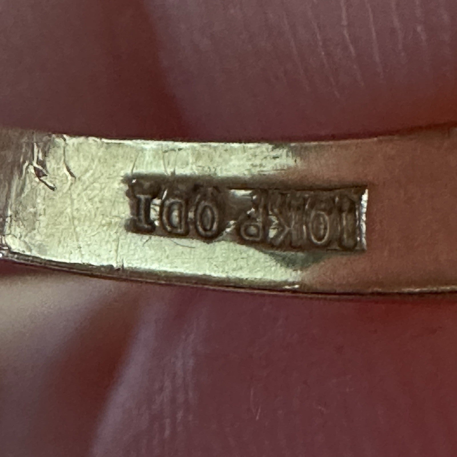 Vintage  14K Yellow  &  Gold  Three Round Diamonds  .80 CTW Ring  Size   9.5