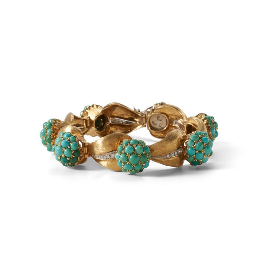 Spitzer & Furman Gold  Diamond & Turquoise Bracelet