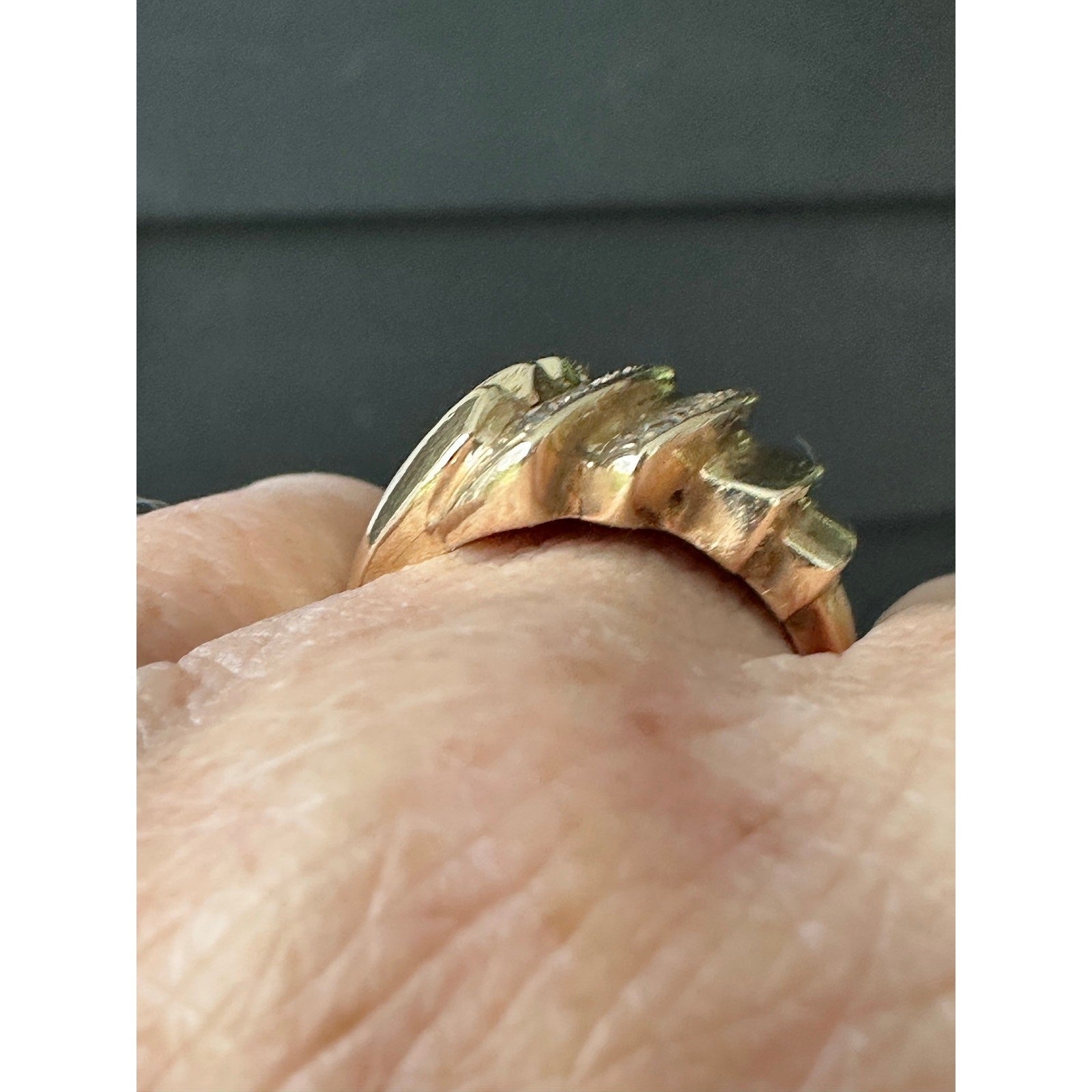 Vintage Retro Diamond Cocktail Ring – 14K Gold, 1940s–1950s