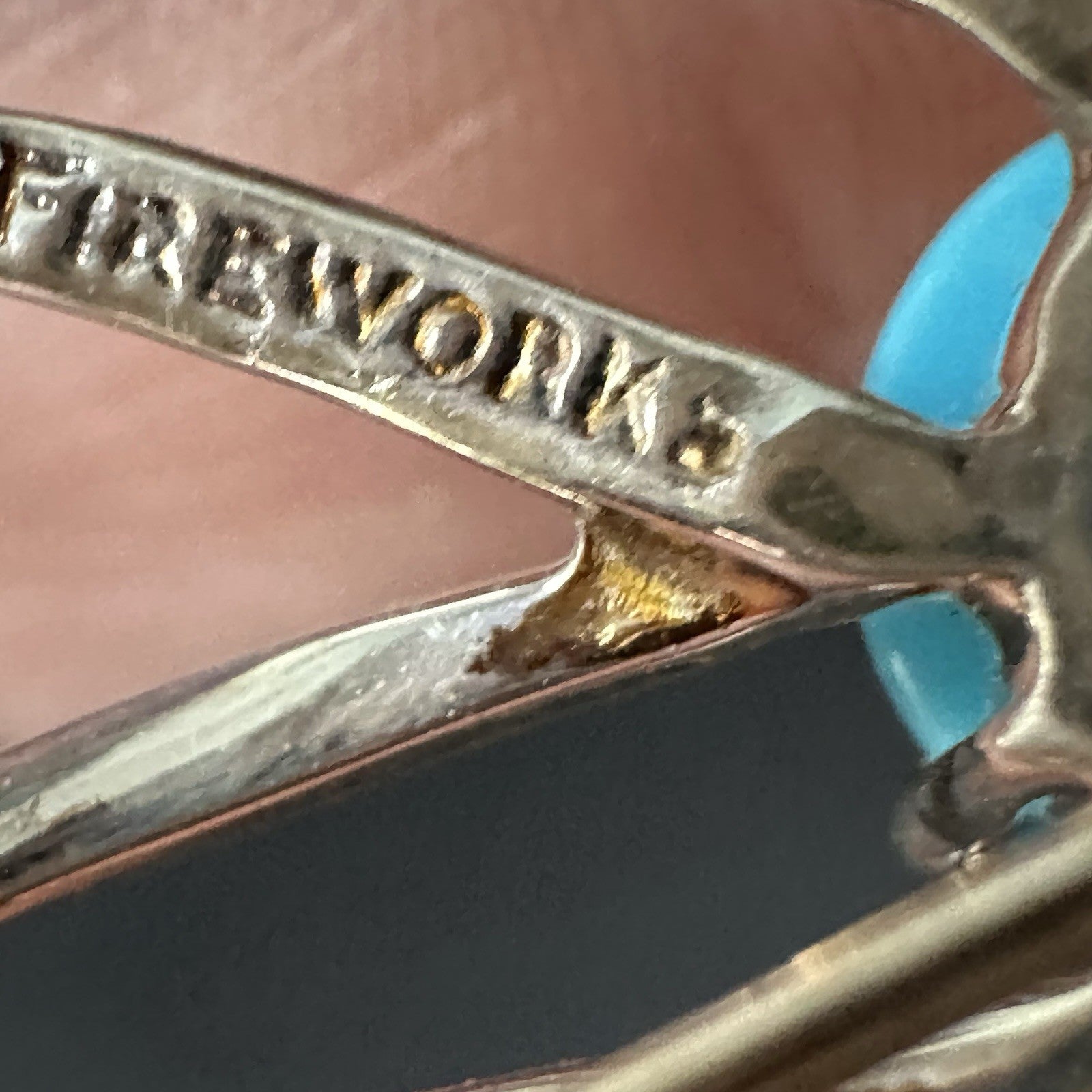 Tiffany & Co Silver Fireworks Turquoise Flower Starfish Brooch Box Pouch