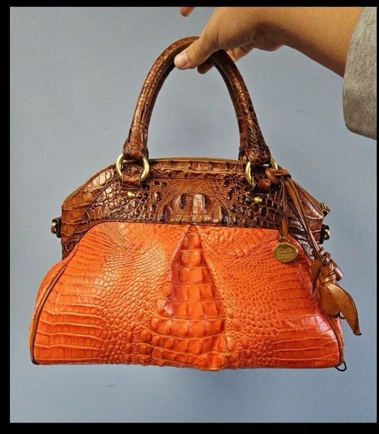 Brahmin Louise Orange  Crocodile Hand Bag 75th  Anniversary Special Collection