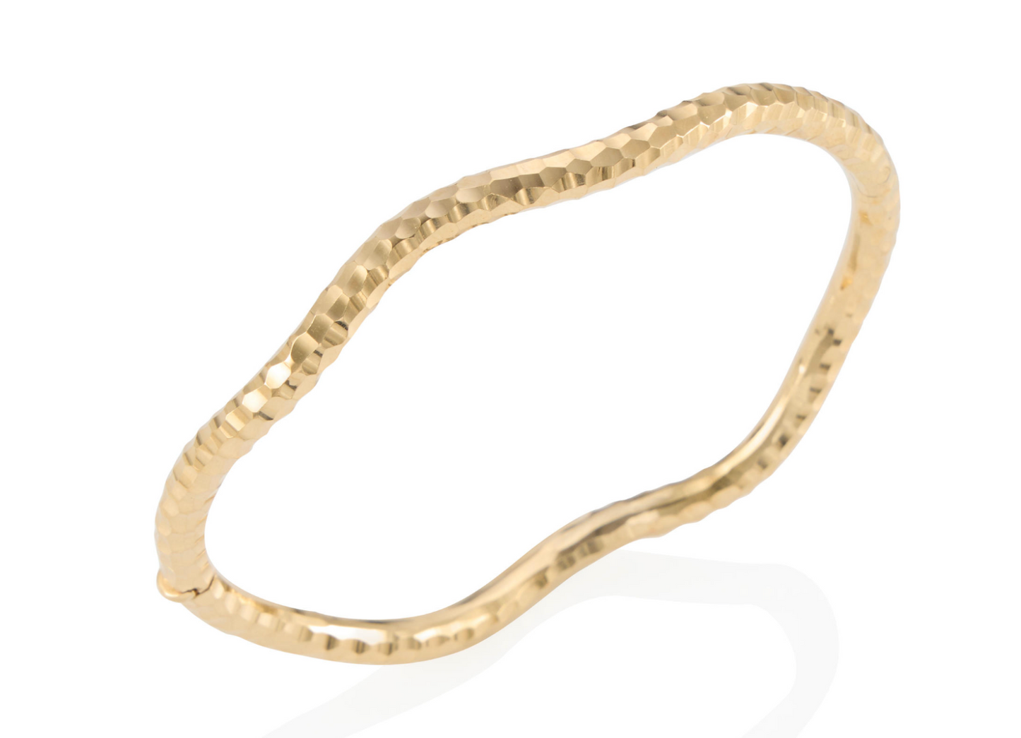 H.W. Burdick 14K Gold wavy hinged bangle 9g
