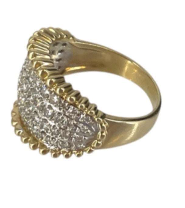 Dual-Tone Band W/Diamonds 1 Cttw In 14k Gold size 7.5 6.79 g