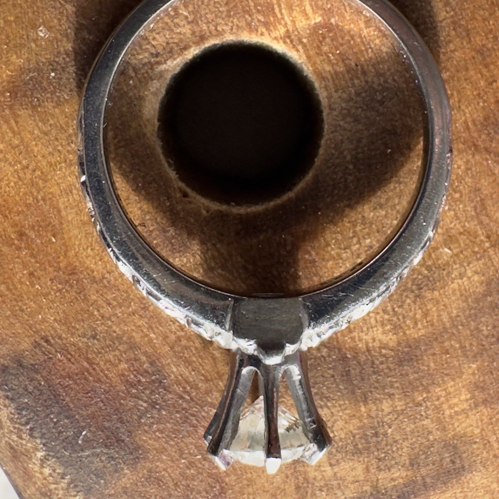 Art Deco 18k Forget Me Not OEC Diamond Solitaire with orange blossom band Size 5