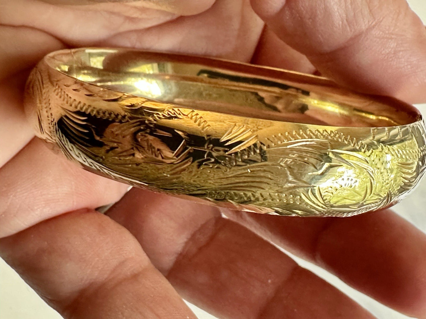 14k Yellow Gold Bangle Bracelet In Fab 🫶 Condition 16.63 g  6 3/4 "