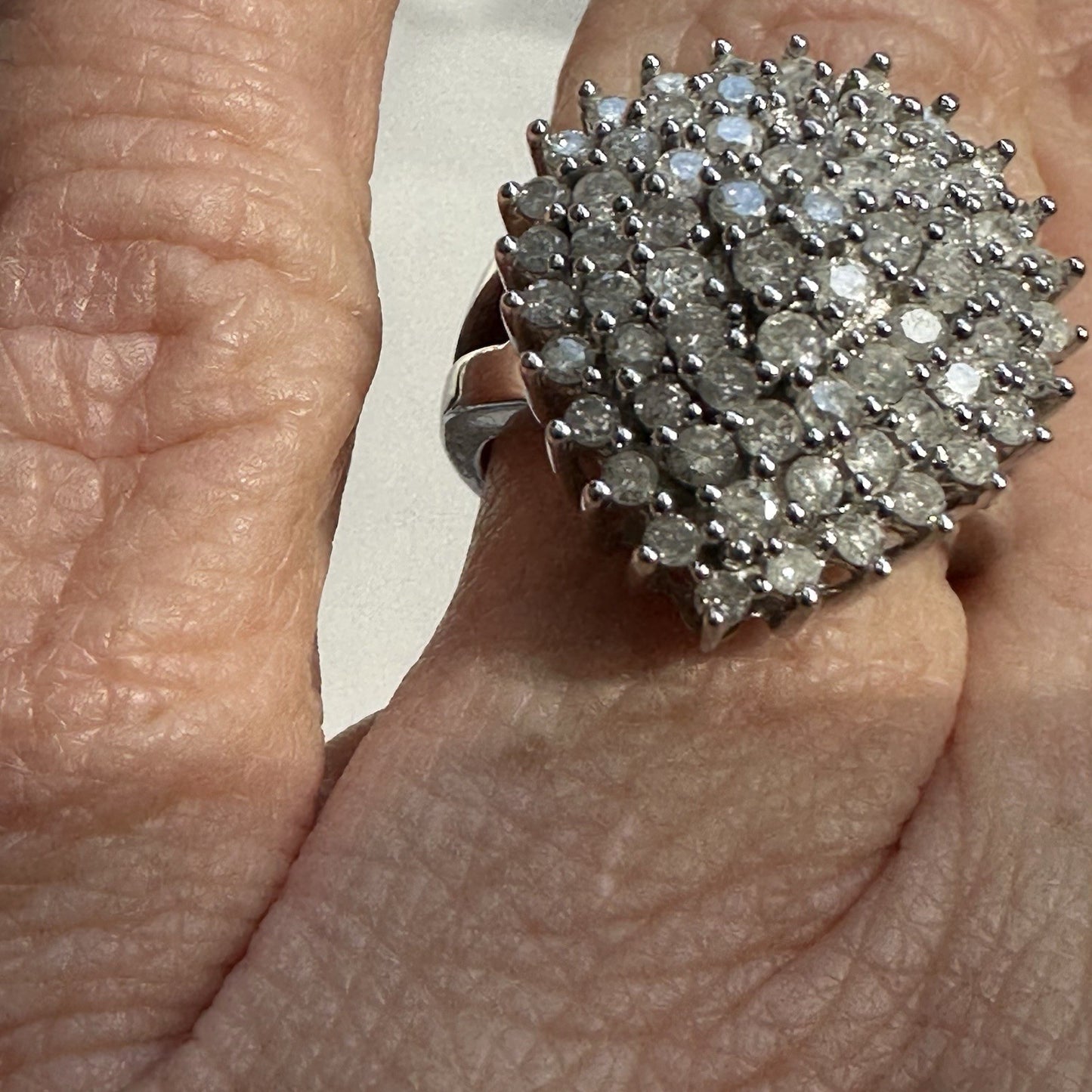 Vintage 10k 1.6 Cttw Cluster Diamond Ring