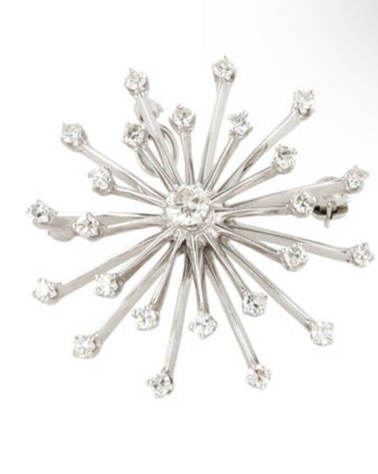 14k 1.11 Cttw Starburst Diamond Convertible Brooch / Pendant 