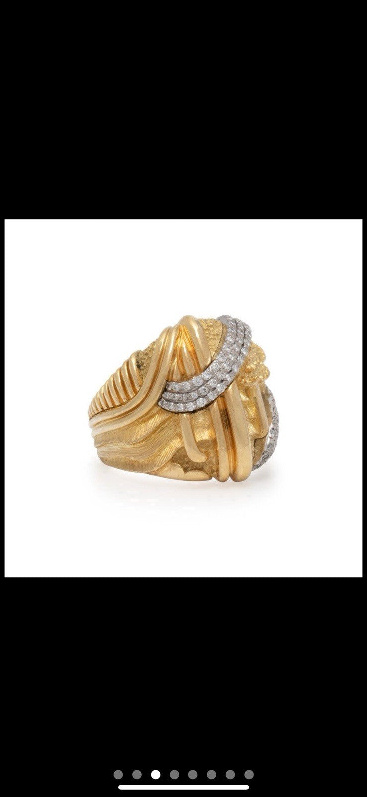 Henry Dunay 18K Gold, Platnium  Diamond Ring  size 7