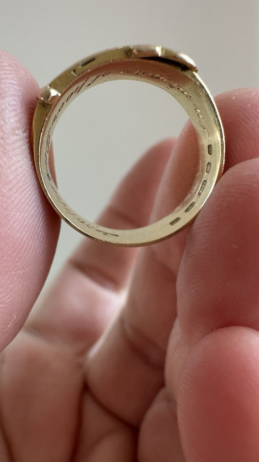 Antique 18k Buckle Memorial Ring C . 1820-1890 Size 6.25