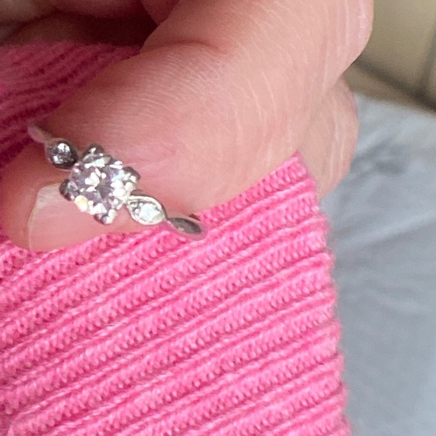 Edwardian platinum Old European Cut Diamond Ring video added!