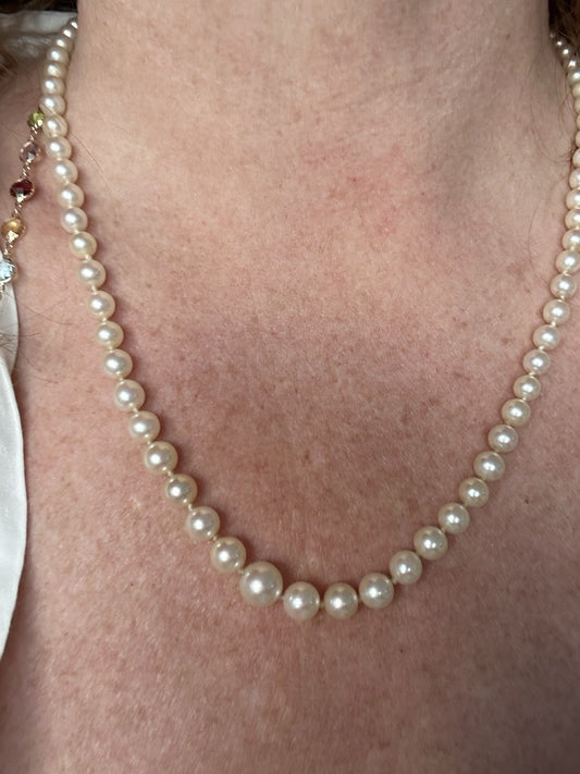 Authentic Mikimoto ArtDeco Pearl Strand Necklace Japanese Estate