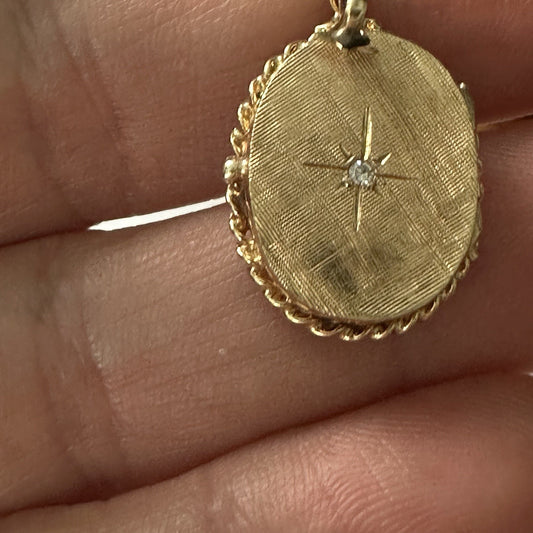 Antique 14K Gold Victorian Diamond Locket