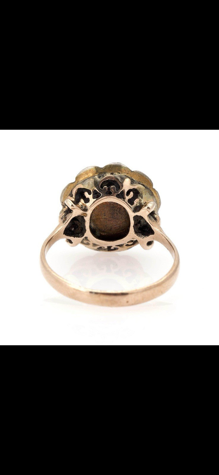 2.2 ct Antique Rose Cut Georgian diamond ring size 8