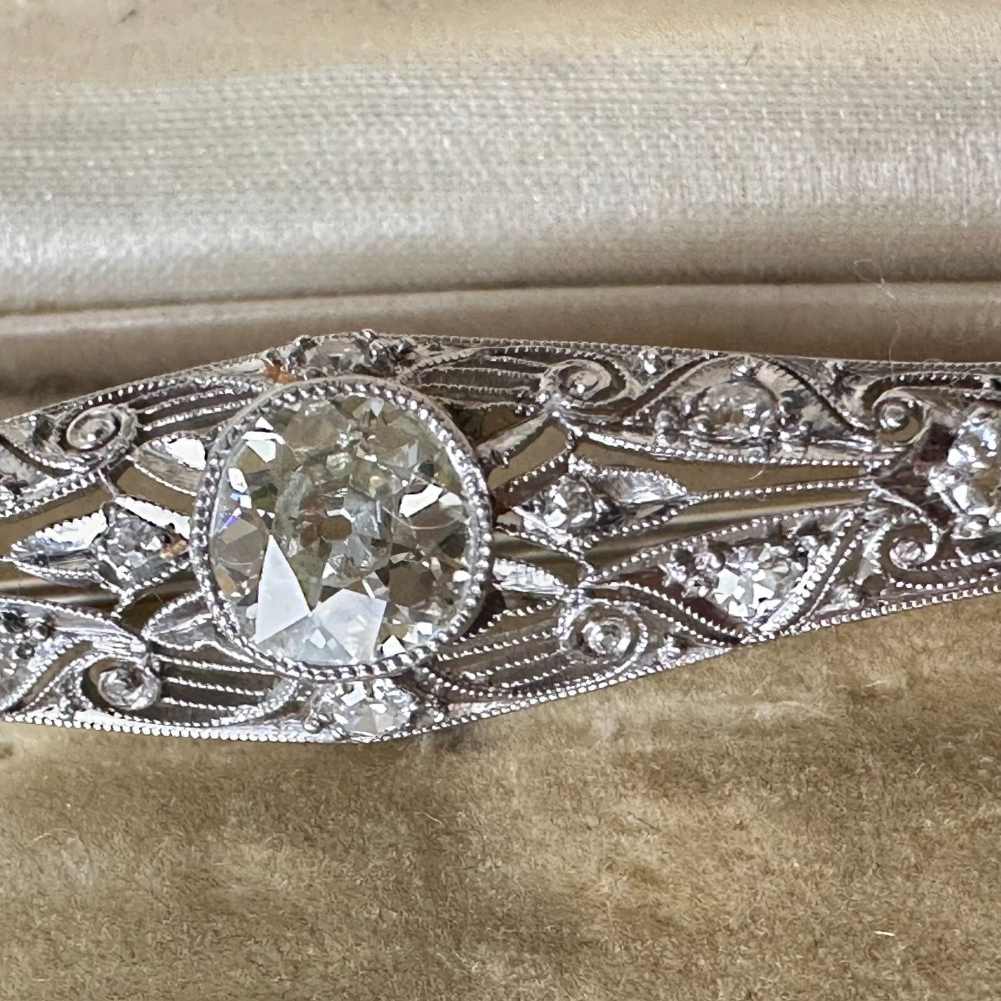 Bailey Banks Biddle Co. Art Deco Old European Cut 2 cttw Diamond Brooch