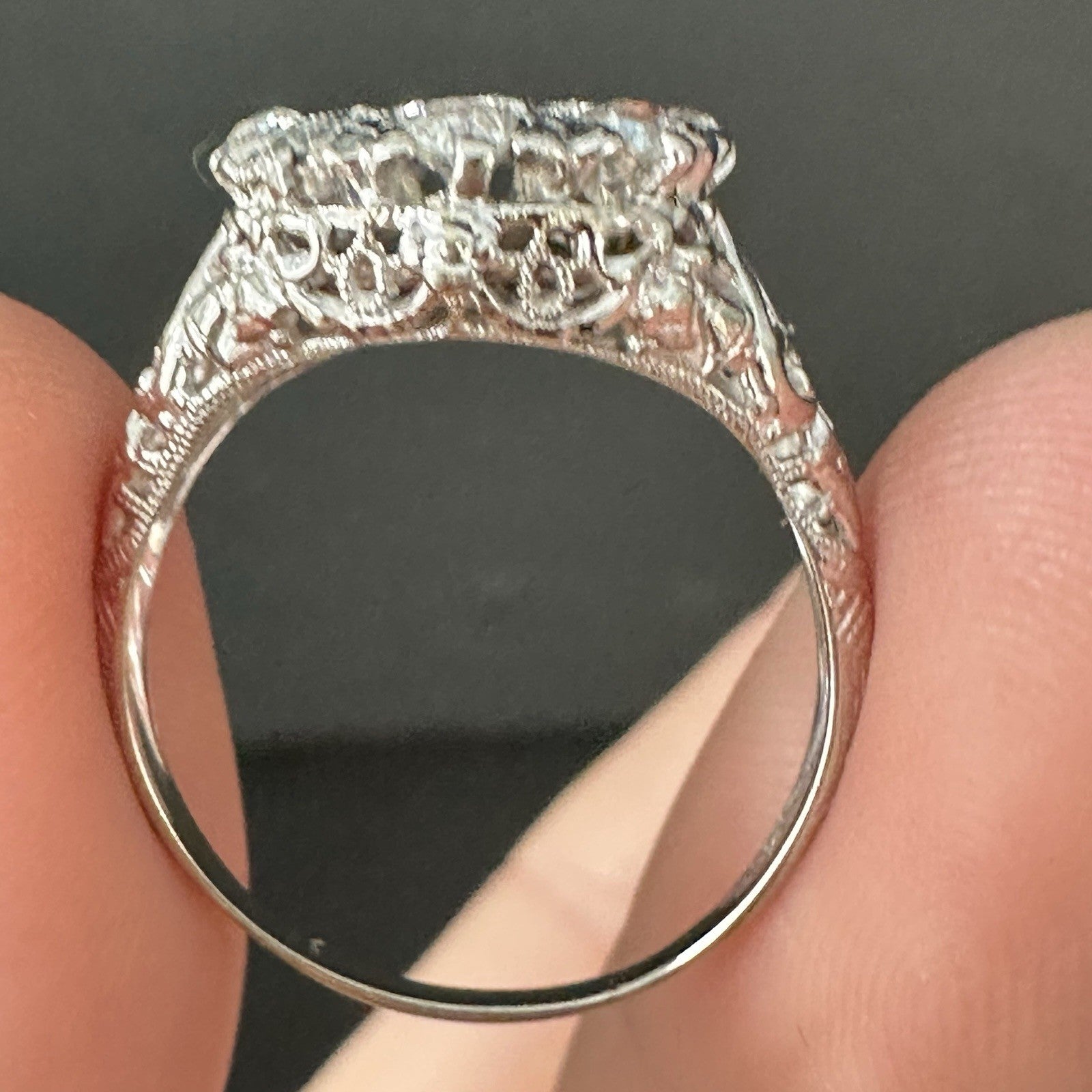 Art Deco Diamond Old Mine Cut Cluster Diamond Ring 14K Size 7.25 – 1+ cttw