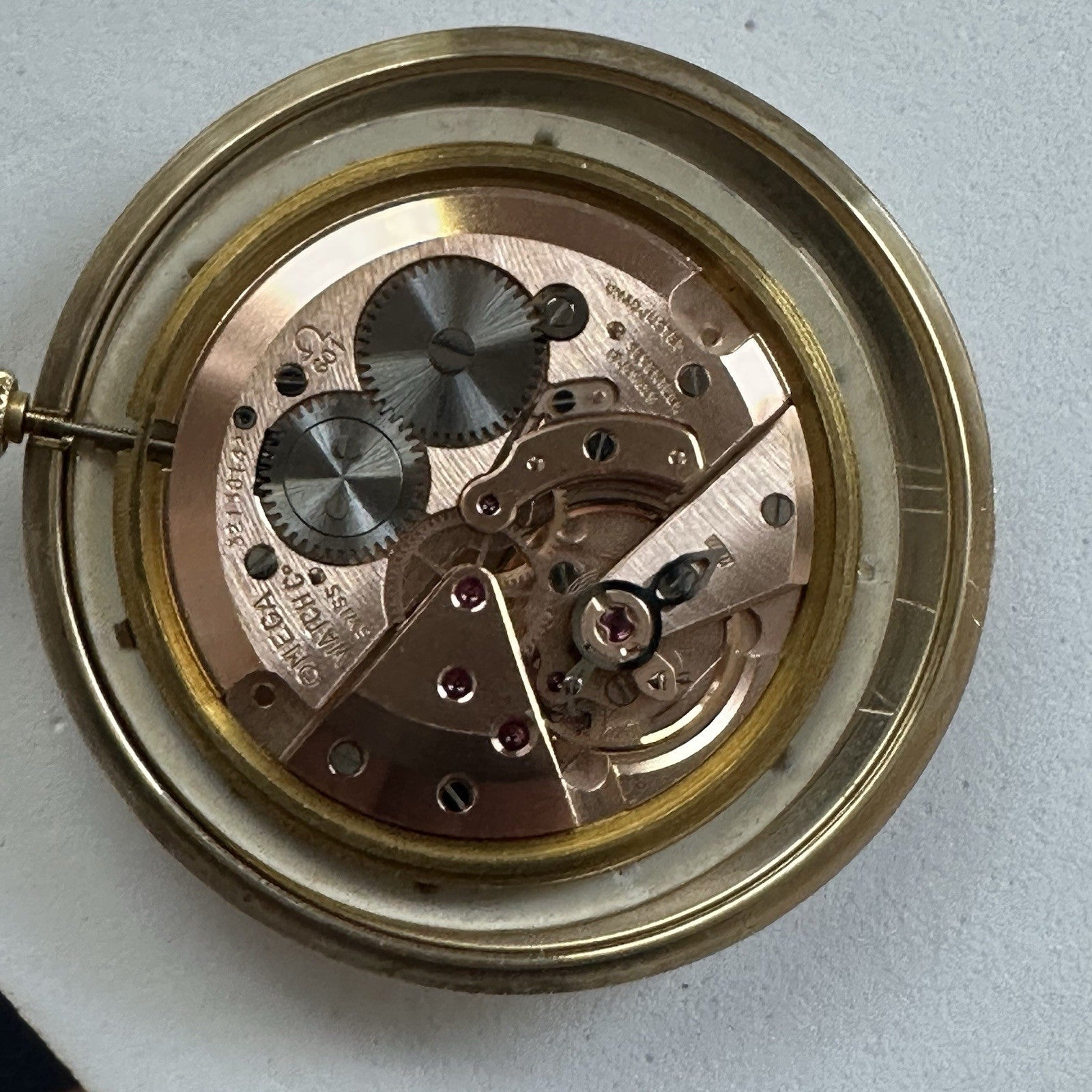 Vintage 1968 14k Omega Pocketwatch and Watch Chain Excellent Condition