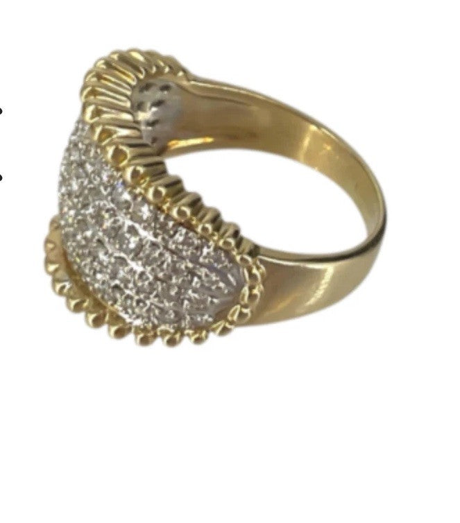 Dual-Tone Band W/Diamonds 1 Cttw In 14k Gold size 7.5 6.79 g