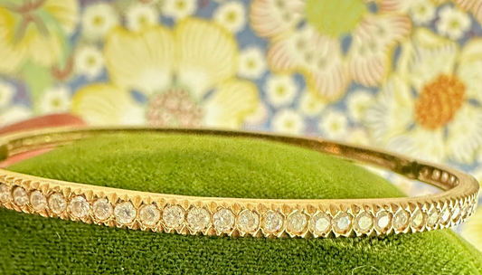 Vintage 14K Diamond  Bangle Bracelet  1.2  Cttw