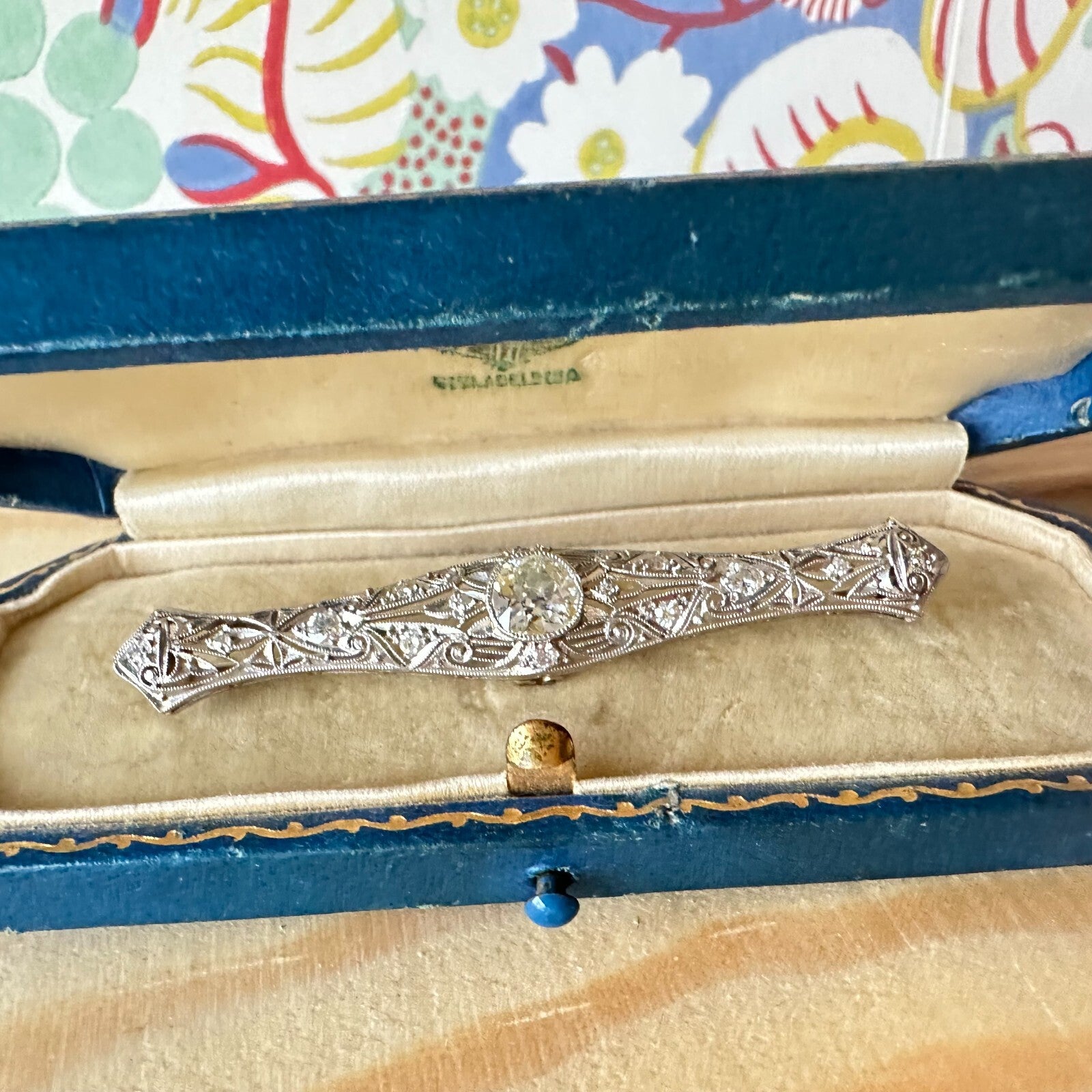 Bailey Banks Biddle Co. Art Deco Old European Cut 2 cttw Diamond Brooch