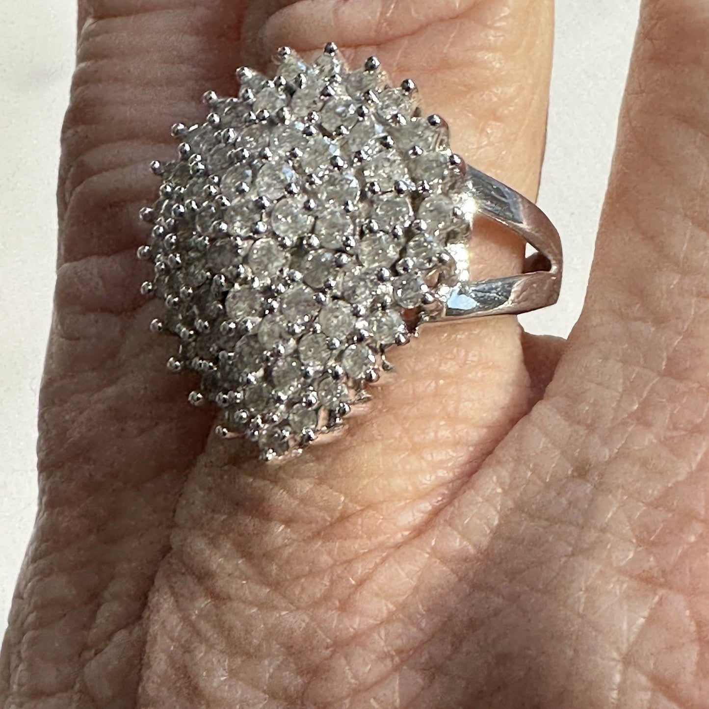 Vintage 10k 1.6 Cttw Cluster Diamond Ring