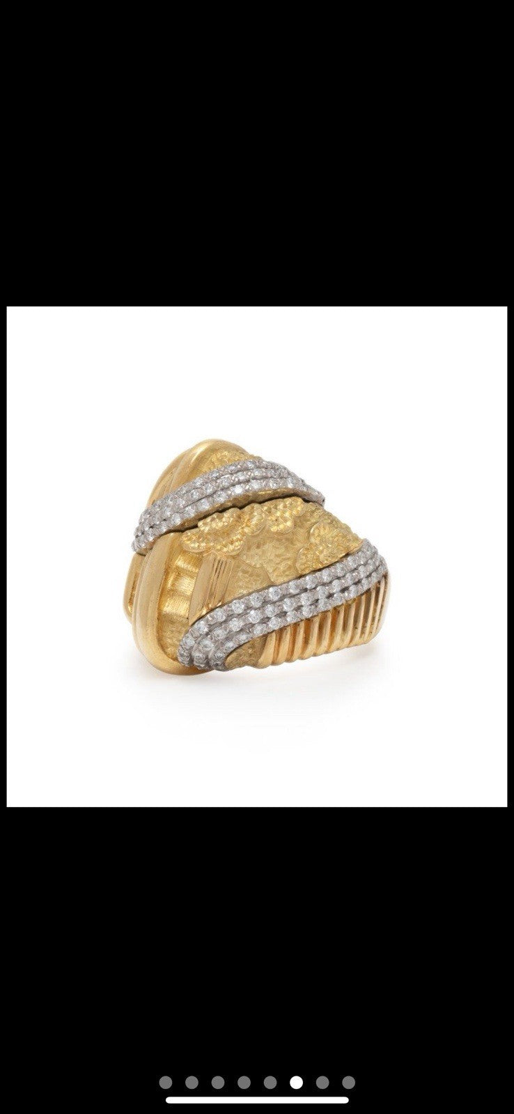 Henry Dunay 18K Gold, Platnium  Diamond Ring  size 7