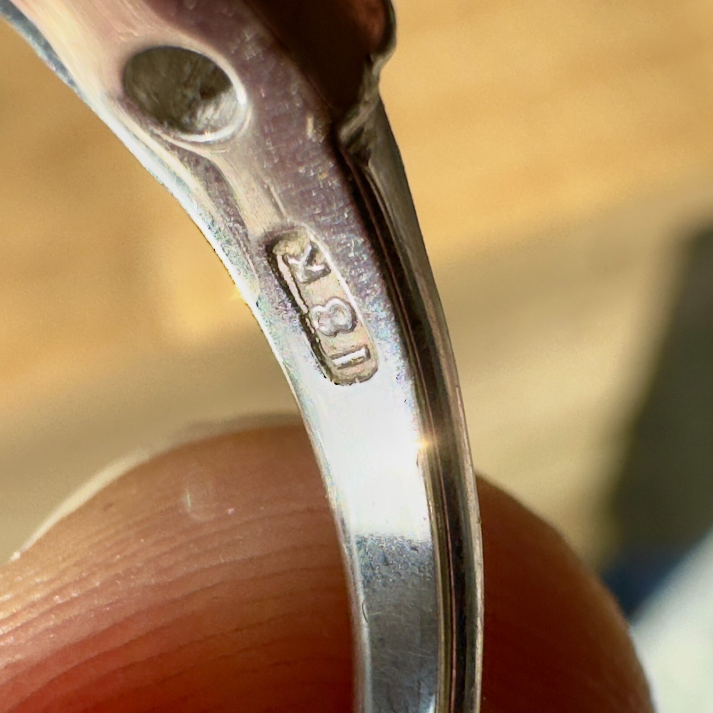 Art Deco 18k Forget Me Not OEC Diamond Solitaire with orange blossom band Size 5