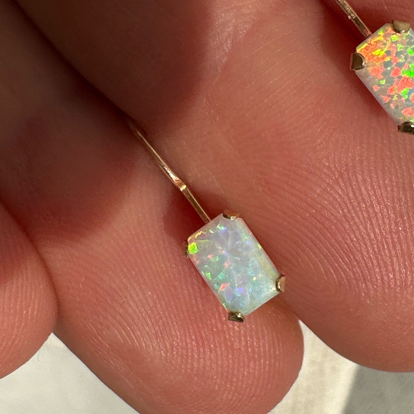 14k Opal Dangle Earrings 