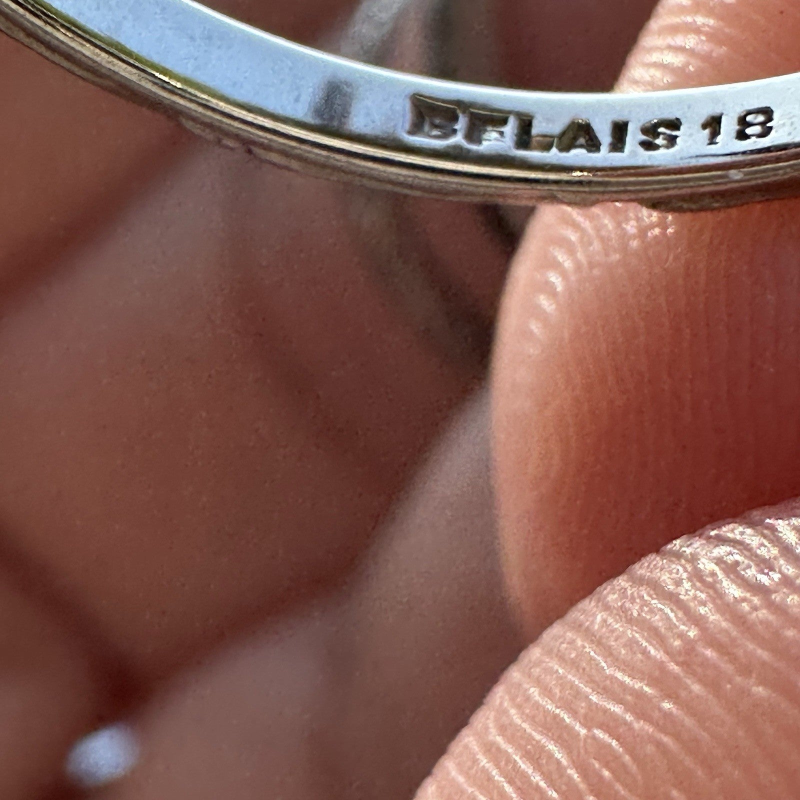 Antique Art Deco 1920's Belais 18K White Gold Etched  Ring - Size 6.5