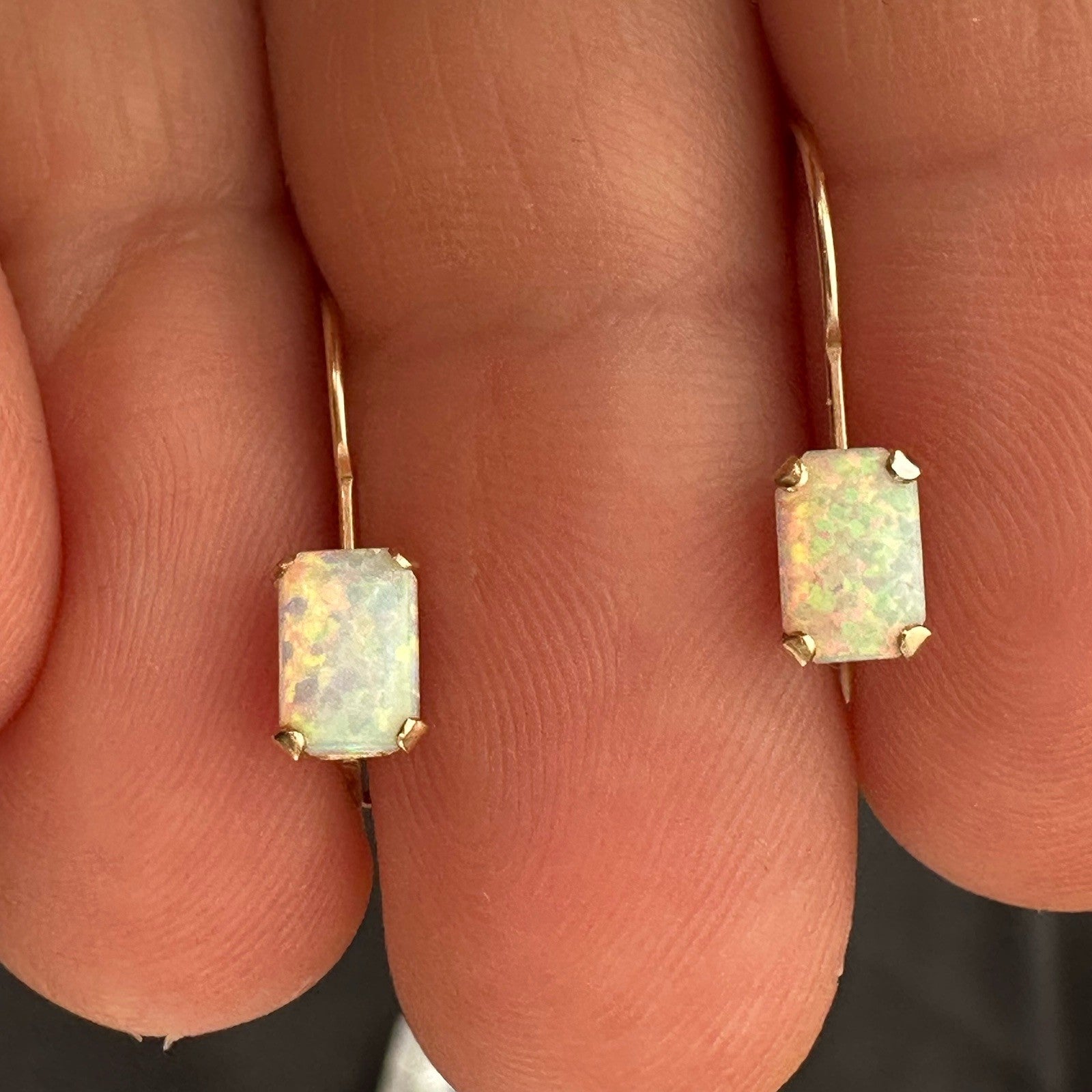 14k Opal Dangle Earrings 