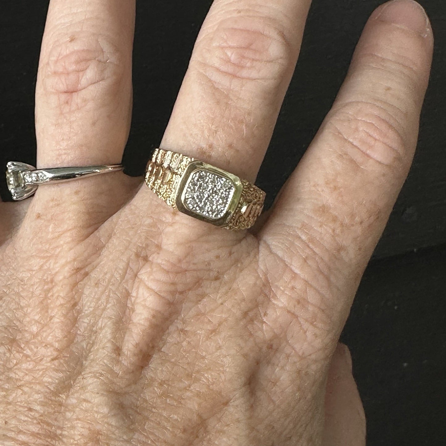 Vintage 10k Diamond Ring Size 11