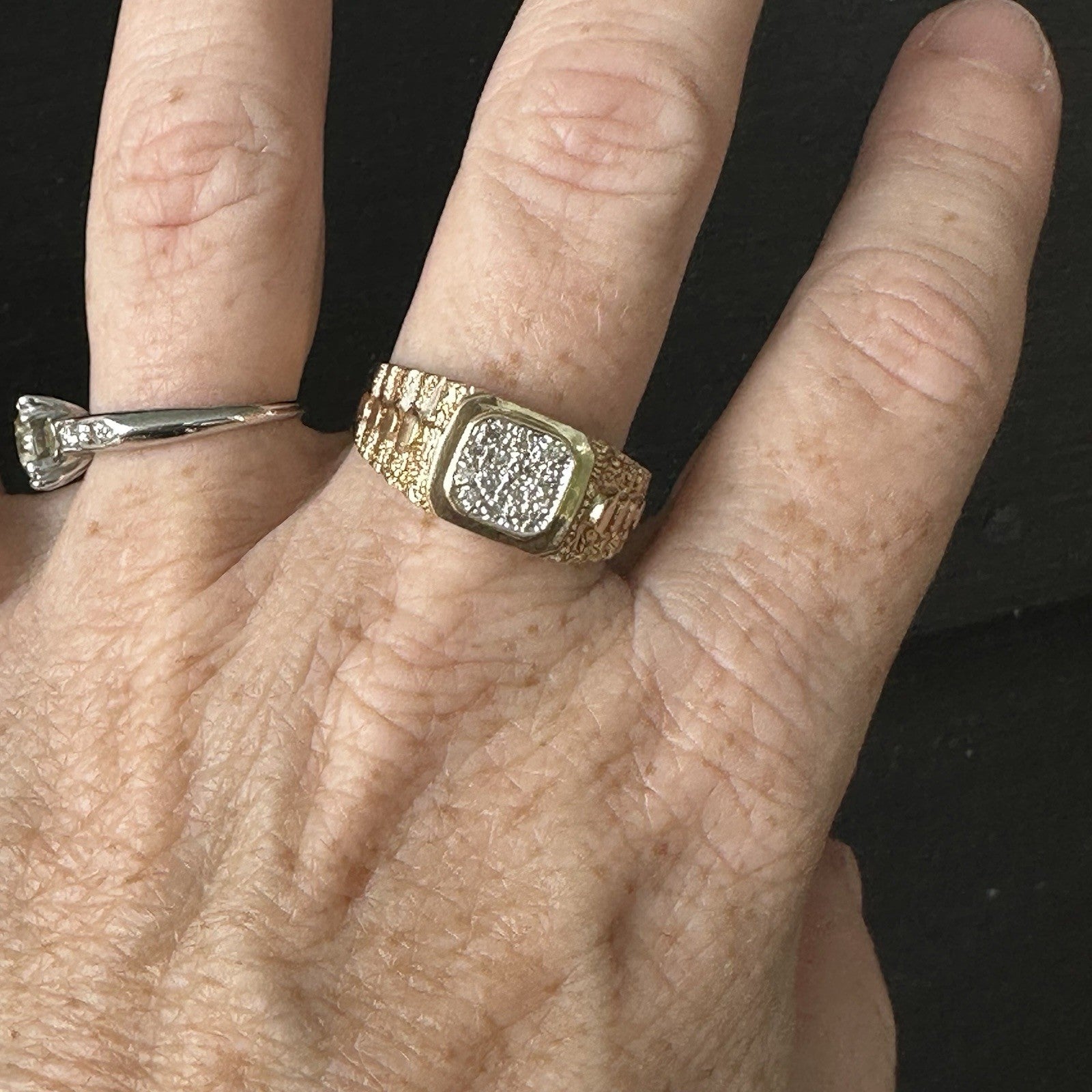 Vintage 10k Diamond Ring Size 11