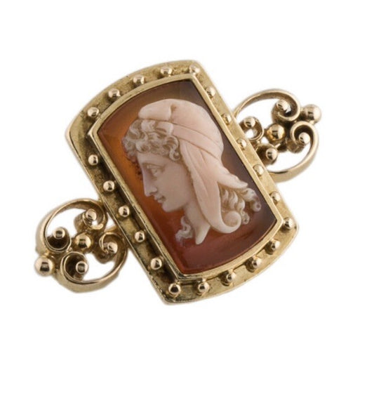Antique 18k Carnelian Brooch
