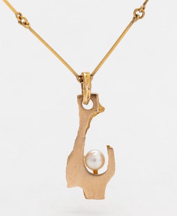 Bjorn Weckstrom, 14K gold and cultured pearl necklace