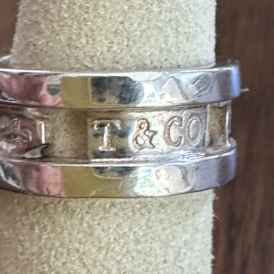 Tiffany & Co. Sterling Silver 1837 Collection Cut Out Stencil Ring Size 4.75