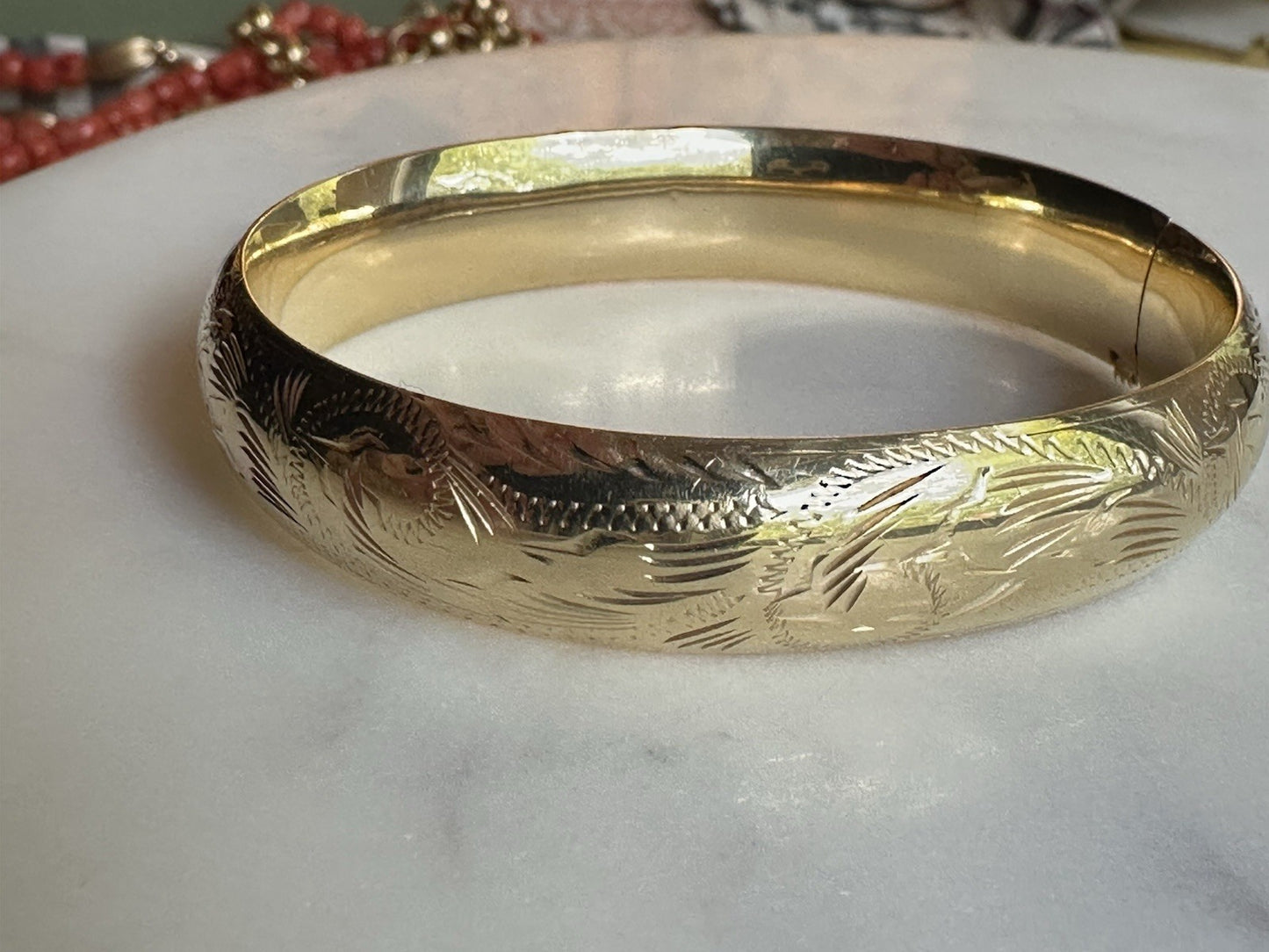 14k Yellow Gold Bangle Bracelet In Fab 🫶 Condition 16.63 g  6 3/4 "