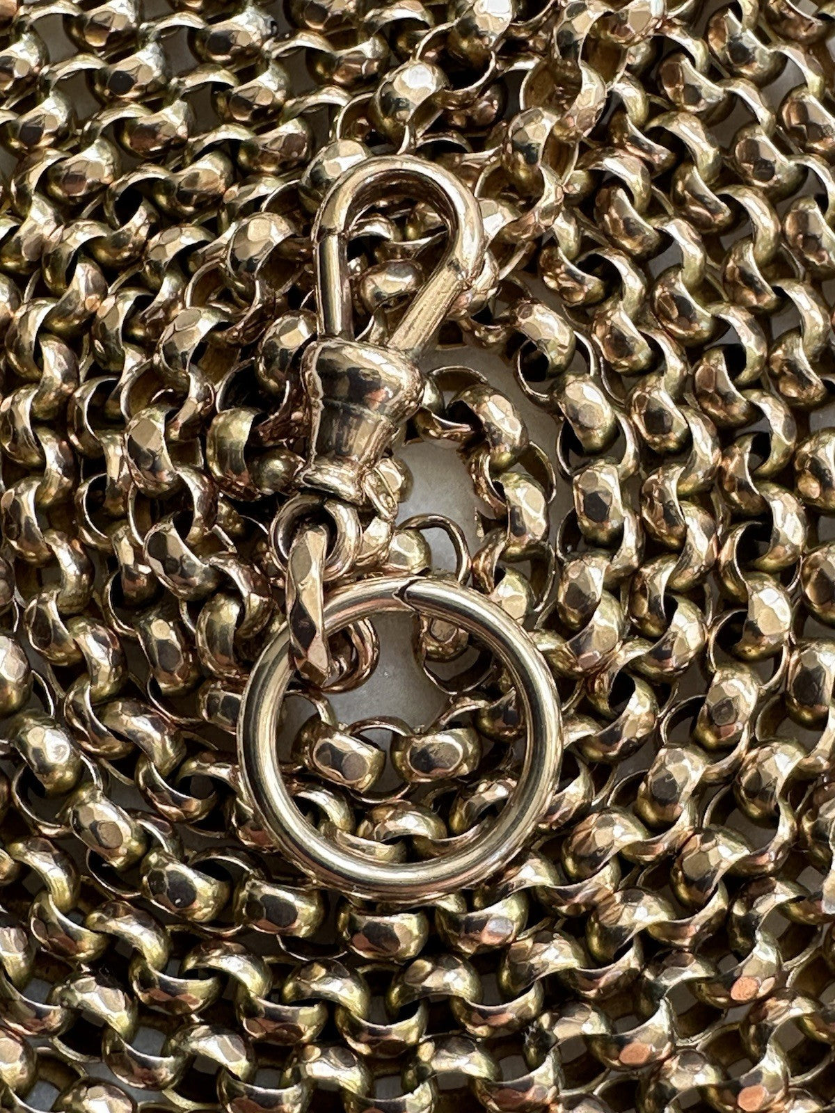 Gold Antique Belcher Chain And Carneilan, Bloodstone Watch Fobs 30” 47g