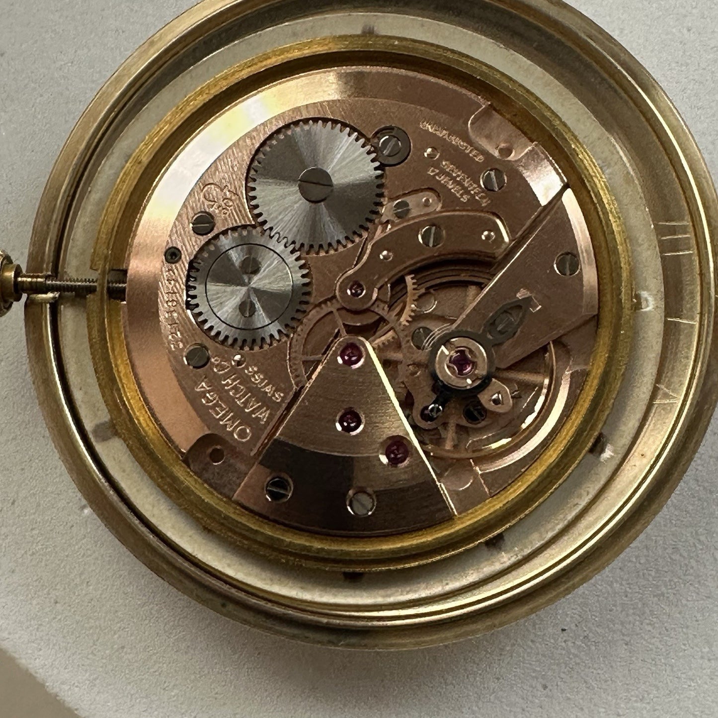 Vintage 1968 14k Omega Pocketwatch and Watch Chain Excellent Condition