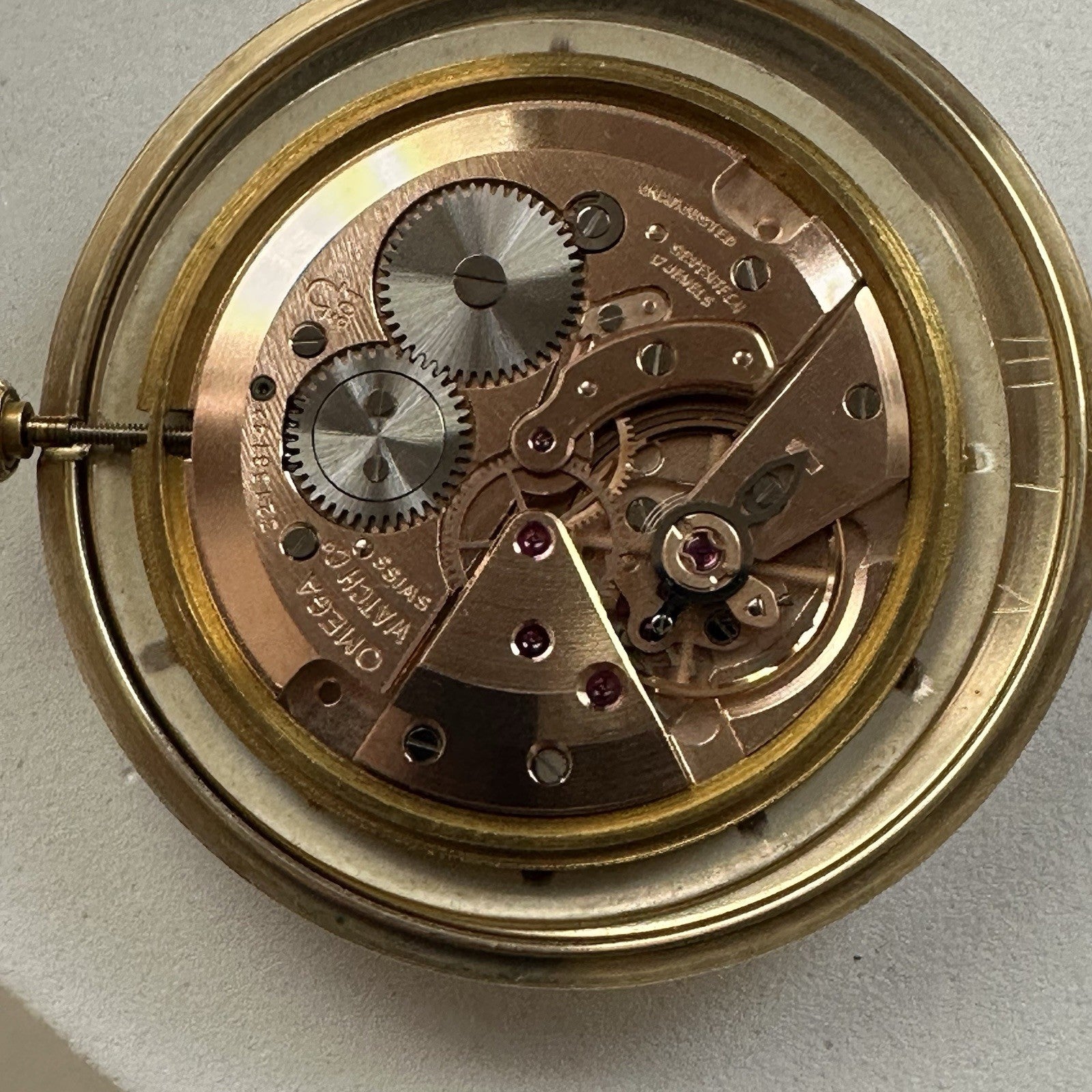 Vintage 1968 14k Omega Pocketwatch and Watch Chain Excellent Condition