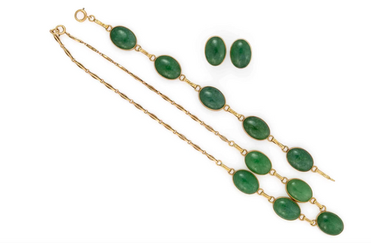Vintage 14k Jade Parure (set)
