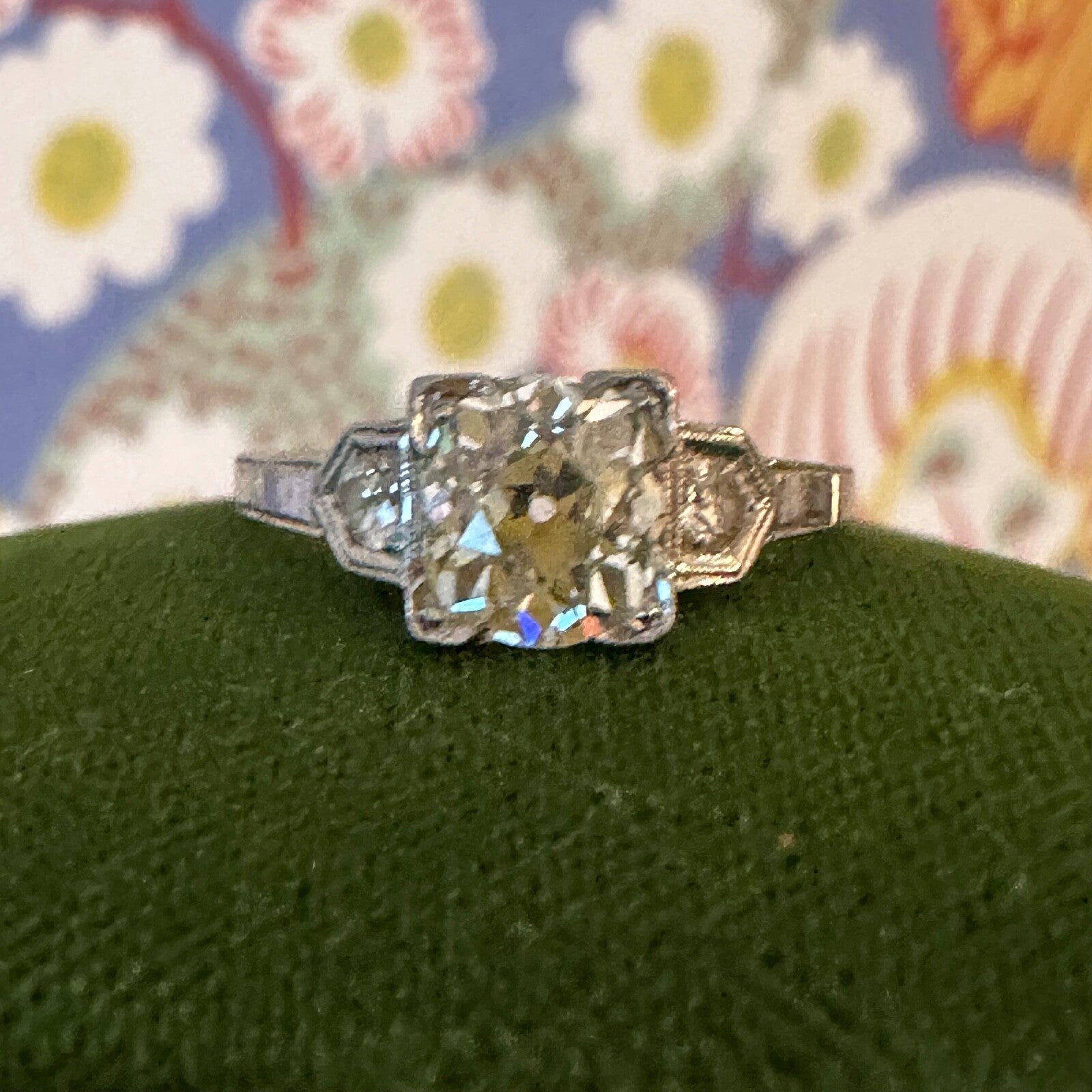 Edwardian Old European Cut Diamond  Ring 1.26 Cttw